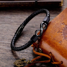 Load image into Gallery viewer, To My Man Custom Names Love You Forever And Always Infinity Leather Bracelet For Husband Dad Son