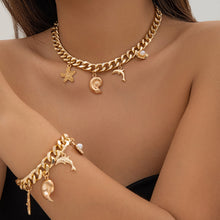 Load image into Gallery viewer, Creative Boho Conch Dolphin Starfish Pendant Choker Necklace Bracelets Women Trendy Vintage Tassel Chain Grunge Jewelry Fashion Jewelry