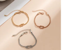 Load image into Gallery viewer, Twist Bracelet Elegant Heart Knot Fashion Simple Snake Bone Chain Hand Jewelry