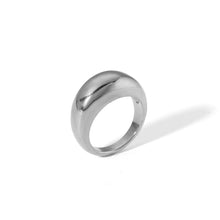 Load image into Gallery viewer, European And American Stylish Water Drop Glossy Stainless Steel Ring 18K Gold-plated Round Arc