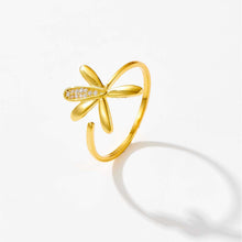 Load image into Gallery viewer, S925 Silver Ring Petal Zircon Adjustable Opening Ring