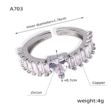 Load image into Gallery viewer, European And American Wedding Heart-shaped Series Ring Colored Gems Design Sense