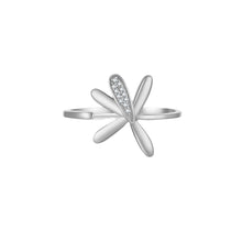 Load image into Gallery viewer, S925 Silver Ring Petal Zircon Adjustable Opening Ring