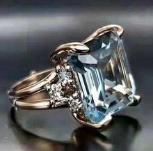 Load image into Gallery viewer, Heavy Industry Wide Face Inlaid Natural Stone Ring Creative Personality