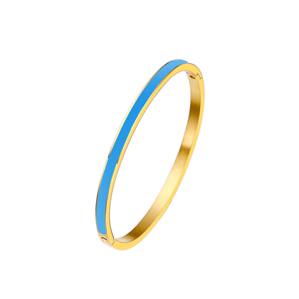 Epoxy Jewelry Ladies Gold Stainless Steel Bracelet
