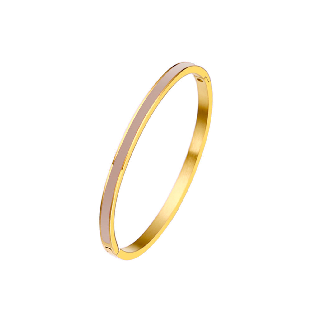 Epoxy Jewelry Ladies Gold Stainless Steel Bracelet