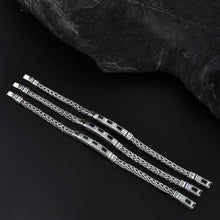 Load image into Gallery viewer, Sterling Silver Hand-woven Inlaid Zircon Hemp Rope Bracelet