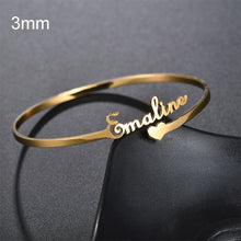 Load image into Gallery viewer, Customized Name Bracelet Personalized Custom Bangles Stainless Steel Jewelry