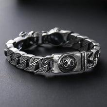 Load image into Gallery viewer, S925 Sterling Silver Leopard Head Bracelet Men&#39;s Retro Thick Style