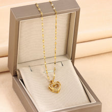 Load image into Gallery viewer, Double-layer Love Necklace With Rhinestones Titanium Steel Pendant Fashion Jewelry Woman Valentines Day Gift