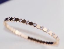 Load image into Gallery viewer, S925 Sterling Silver Honeycomb Bracelet V Gold Plated Microphone