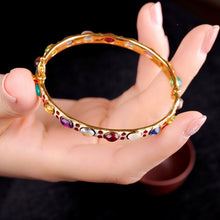 Load image into Gallery viewer, Silver Enamel Colorful Gem Bracelet