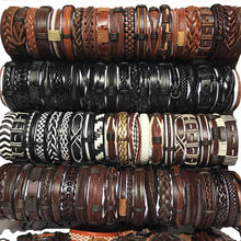 Load image into Gallery viewer, Handmade Mixed Style Woven Leather Cuff Jewelry