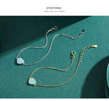 Load image into Gallery viewer, Heart Shaped Love Green Pine Bracelet S925 Sterling Silver Hand Jewelry