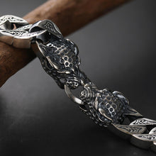 Load image into Gallery viewer, S925 Sterling Silver Leopard Head Bracelet Men&#39;s Retro Thick Style