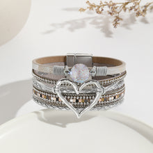 Load image into Gallery viewer, Leather Cord Bracelet Bohemian Multi-layer Rough Stone Love Jewelry For Girls