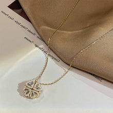 Load image into Gallery viewer, Retro Magnetic Folding Heart Shaped Four Leaf Clover Pendant Necklace Women Love Clavicle Chain Gifts Openable Choker Jewelry