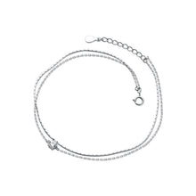 Load image into Gallery viewer, Korean Temperament Sweet Double Layer Six Claws Single Diamond Snake Bone Chain Foot Jewelry