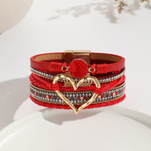 Load image into Gallery viewer, Leather Cord Bracelet Bohemian Multi-layer Rough Stone Love Jewelry For Girls
