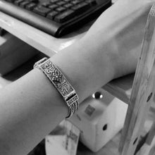 Load image into Gallery viewer, S925 Sterling Silver Men&#39;s Vintage Bracelet Six Words Mantra