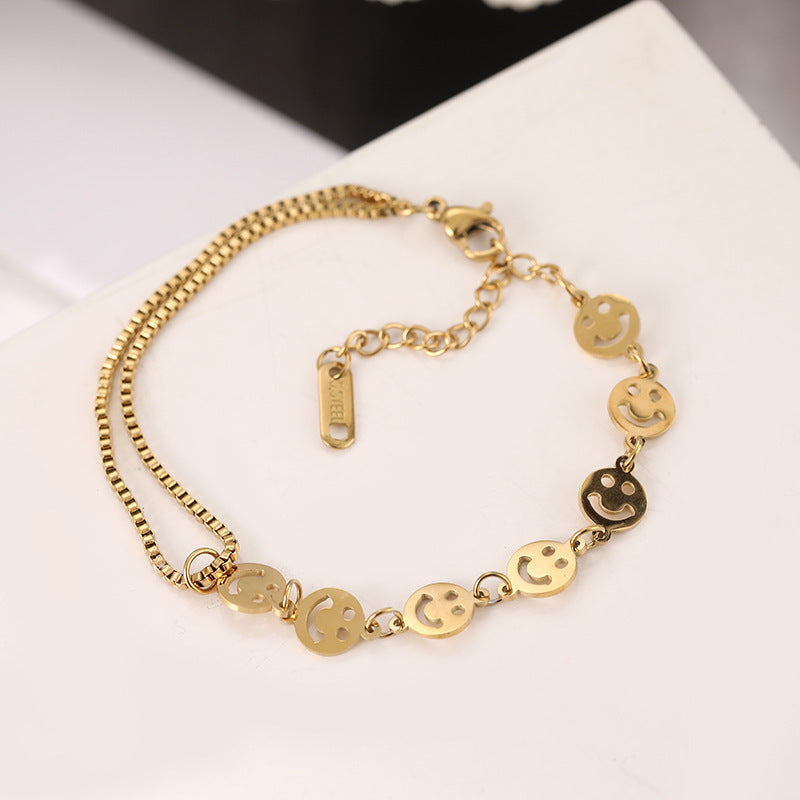 Double-strand Smiley Face Bracelet Female Christmas Jewelry