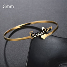 Load image into Gallery viewer, Customized Name Bracelet Personalized Custom Bangles Stainless Steel Jewelry