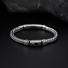 Load image into Gallery viewer, Sterling Silver Hand-woven Inlaid Zircon Hemp Rope Bracelet