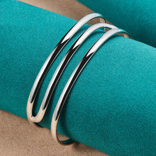 Load image into Gallery viewer, Silver Jewelry Hollow Double Bar Ring Opening Adjustable
