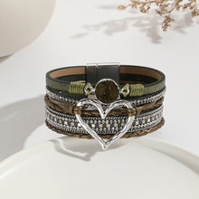Load image into Gallery viewer, Leather Cord Bracelet Bohemian Multi-layer Rough Stone Love Jewelry For Girls