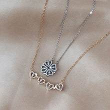 Load image into Gallery viewer, Explosive Style Detachable Deformed Four-leaf Clover Necklace For Women A Multi-wearing Zircon Small Love Short Clavicle Chain