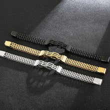 Load image into Gallery viewer, Titanium Steel Men&#39;s Bracelet Double-layer Double-row Square Chain Buckle Head Jewelry