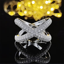 Load image into Gallery viewer, Geometric Full Diamond Luxury Women&#39;s Ring