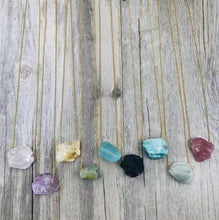 Load image into Gallery viewer, Natural Crystal Stone Pendant Necklace Irregular