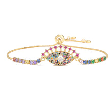 Load image into Gallery viewer, Female Copper Plated Real Gold Mixed Color Zircon Hand Jewelry Bracelet