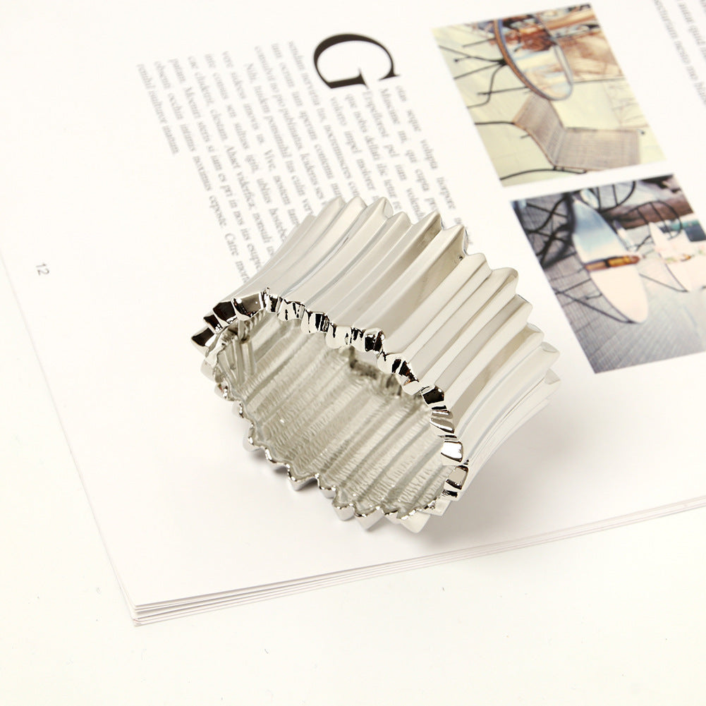 Popular Jewelry Irregular Bangle Exaggerated Wide Bangle In Europe And America