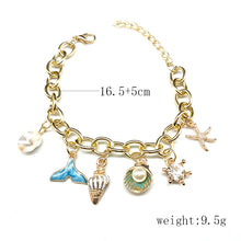 Load image into Gallery viewer, Jewelry Creative Ocean Fan Shellfish Starfish Pearl Fishtail