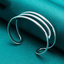 Load image into Gallery viewer, Silver Jewelry Hollow Double Bar Ring Opening Adjustable