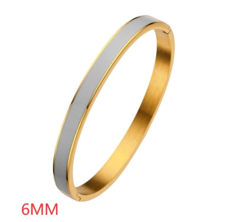 Epoxy Jewelry Ladies Gold Stainless Steel Bracelet
