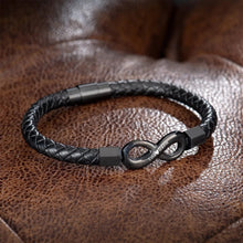 Load image into Gallery viewer, To My Man Custom Names Love You Forever And Always Infinity Leather Bracelet For Husband Dad Son