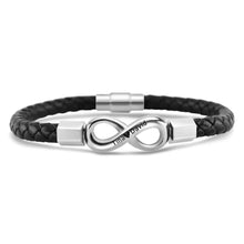 Load image into Gallery viewer, To My Man Custom Names Love You Forever And Always Infinity Leather Bracelet For Husband Dad Son