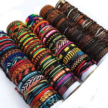 Load image into Gallery viewer, Handmade Mixed Style Woven Leather Cuff Jewelry 30PCS 50PCS