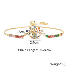 Load image into Gallery viewer, Female Copper Plated Real Gold Mixed Color Zircon Hand Jewelry Bracelet