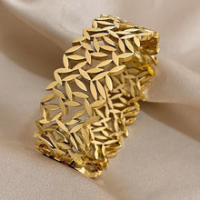Load image into Gallery viewer, Creative Trend Wide Version Hollow Leaves Couples Openings Bracelet Jewelry