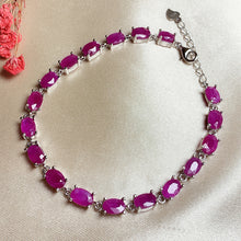 Load image into Gallery viewer, Women&#39;s Retro Natural 925 Silver Inlaid Ruby Bracelet
