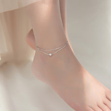 Load image into Gallery viewer, Korean Temperament Sweet Double Layer Six Claws Single Diamond Snake Bone Chain Foot Jewelry