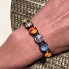 Load image into Gallery viewer, Leather Planet Bracelet Solar System Planet Jewelry Galaxy