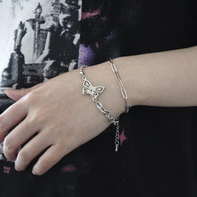 Load image into Gallery viewer, Double Layered Round Bead Chain Hollow Butterfly Stitching Bracelet Hand Jewelry