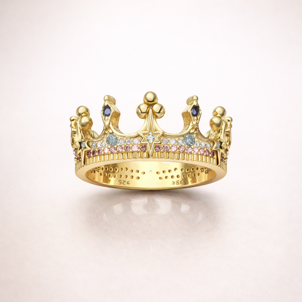 Royal Ring Crown,925 Sterling Silver Romantic Vintage Fine Jewerly Dream Summer Brand New Bohemia Gift For Women 2 Royal Ring Crown,925 Sterling Silver Romantic Vintage Fine Jewerly Dream Summer Brand New Bohemia Gift For Women