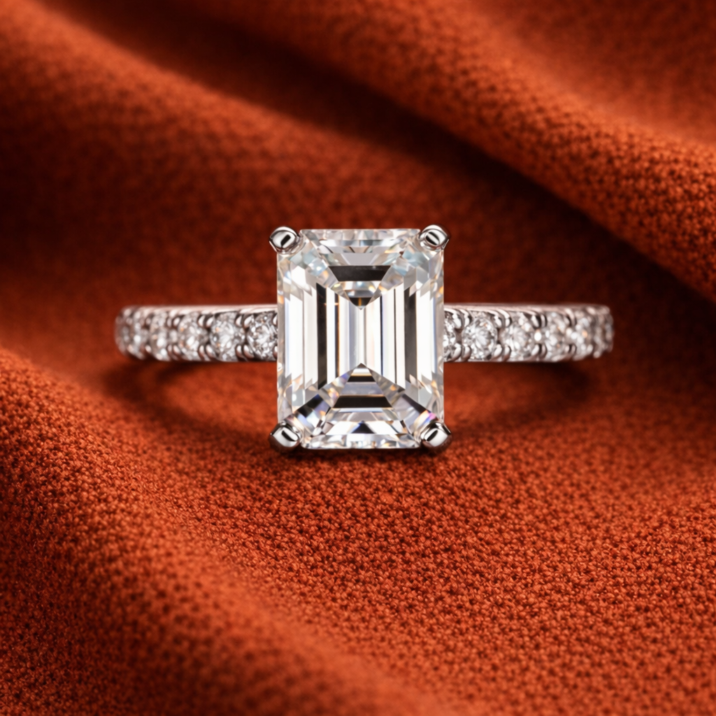 AnuJewel 3ct Emerald Cut D Color Moissanite Engagement Rings For Women 925 Sterling Silver Luxury Wedding Ring Jewelry Wholesale 2 AnuJewel 3ct Emerald Cut D Color Moissanite Engagement Rings For Women 925 Sterling Silver Luxury Wedding Ring Jewelry Wholesale