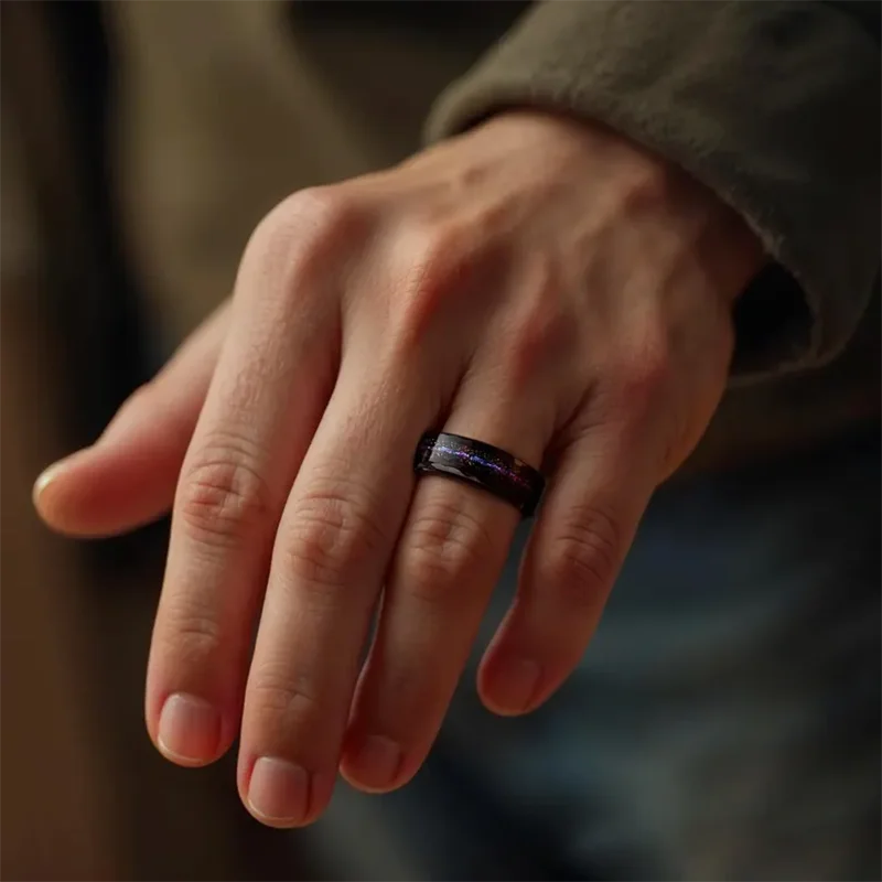 Black tungsten carbide ring anillo bague homme pareja de compromiso fashion jewelry Men's wedding bands Galaxy engagement rings 7 Black tungsten carbide ring anillo bague homme pareja de compromiso fashion jewelry Men's wedding bands Galaxy engagement rings - Image 6